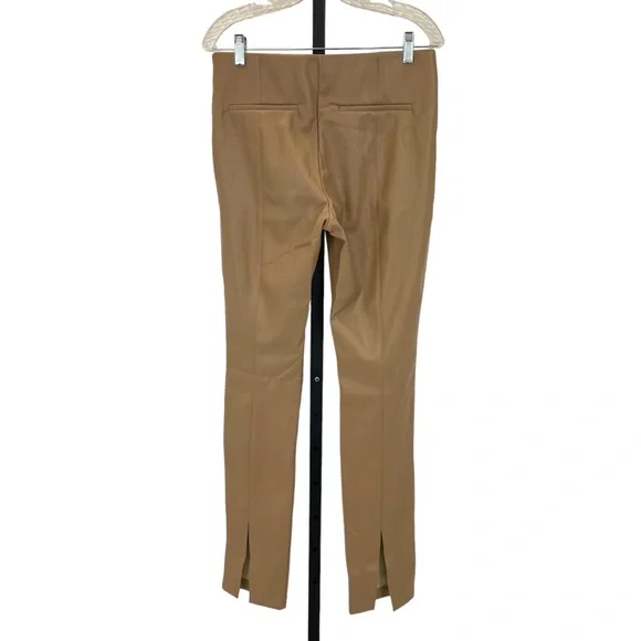 Zara Faux Leather Stretch Pants Large Camel - Picture 9 of 16